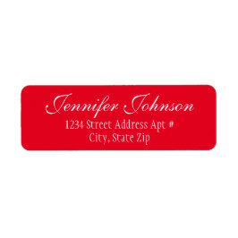 Red Wedding Script Rücksendeadresse Envelope Label