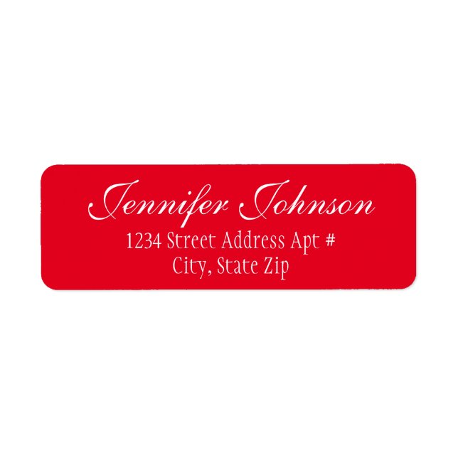 Red Wedding Script Rücksendeadresse Envelope Label (Vorne)
