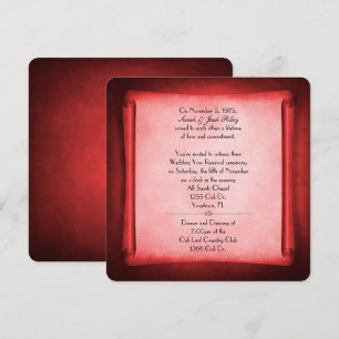 Red Wedding Vow Renewal Scroll Einladung
