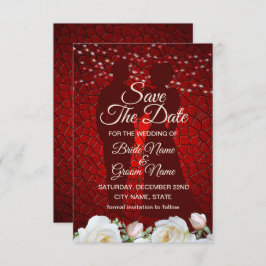 Red Wedding White Blume Moderne Save The Date