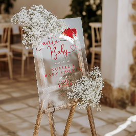 Red Weihnachtsmannmütze Christmas Santa Baby Willk Acrylschild