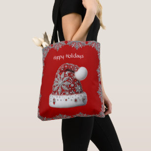 Red Weihnachtsmannmütze Holiday Tote Bag