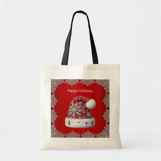 Red Weihnachtsmannmütze Holiday Tote Bag Tragetasche (Vorne)