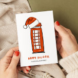 Red Weihnachtsmannmütze London Red Telefone Box Bu Feiertagskarte<br><div class="desc">Firmenfeiertagskarte mit einer Illustration der Londoner Telefonkabine und einer Weihnachtsmannmütze. "Happy Holidays" wird in einem spielerisch roten Schriftart über Ihrem Namen in einem eleganten,  modernen Text geschrieben. Personalisieren Sie Ihren Gruß,  Ihren Namen und Ihre Nachricht auf der Rückseite. Originelle Kunst und Design von Annie Montgomery Design.</div>