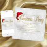 Red Weihnachtsmannmütze Snowflake Weihnachten Part Einladung<br><div class="desc">Weihnachtsmannmütze Weiß und Gold Schneeflocken Weihnachtsfeier Party Einladung mit niedlicher roter Weihnachtsmannmütze auf einem hübschen Schneeflocken Hintergrund. Diese elegante Schneeflocke Weihnachtsweihnachtsweih-Party Einladung lässt sich leicht an Ihre Veranstaltung anpassen, indem Sie einfach Ihre Details im Schriftart-Stil und in der Farbe Ihrer Wahl hinzufügen. Dies ist ein gedrucktes Design ohne echten Glitzer....</div>