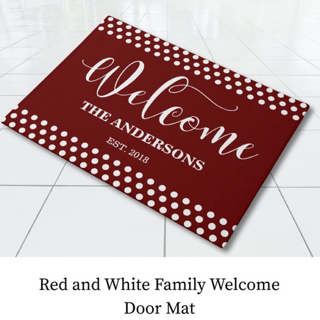 Red Welcome Family Door Mat Fußmatte (Von Creator hochgeladen)