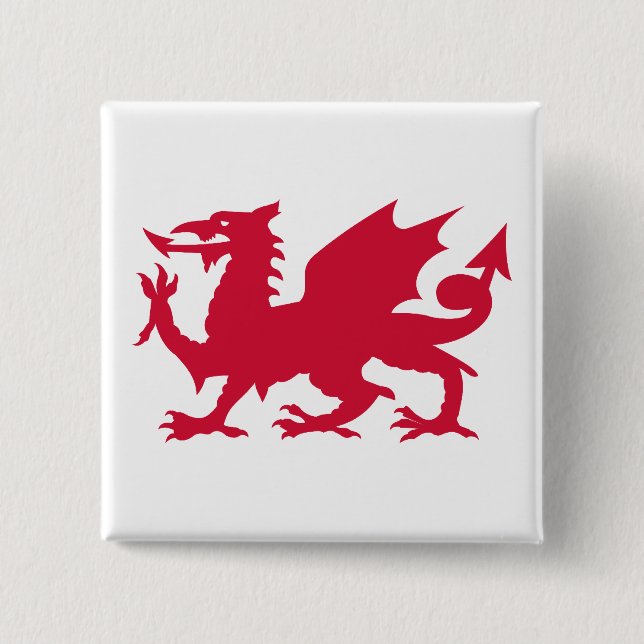 Red Welsh Dragon Button (Vorderseite)