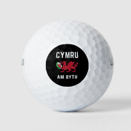 Red Welsh Dragon Cymru Roots Rugby Fan Wales Flagg Golfball