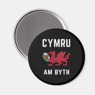 Red Welsh Dragon Cymru Roots Rugby Fan Wales Flagg Magnet