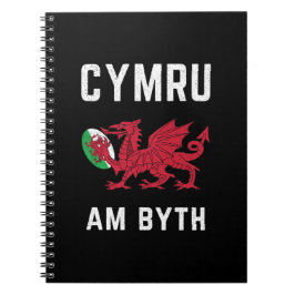 Red Welsh Dragon Cymru Roots Rugby Fan Wales Flagg Notizblock