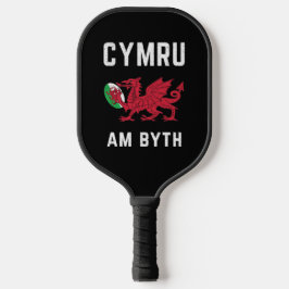 Red Welsh Dragon Cymru Roots Rugby Fan Wales Flagg Pickleball Schläger