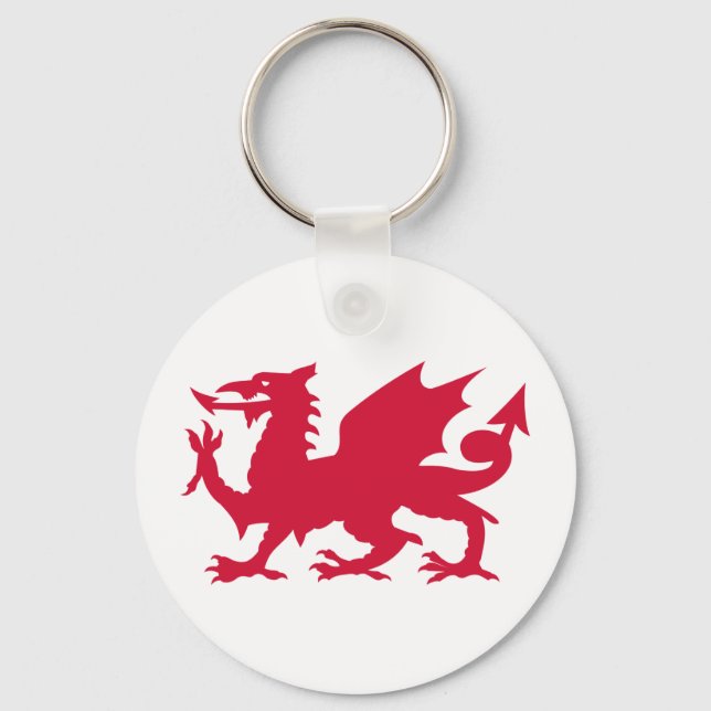 Red Welsh Dragon Schlüsselanhänger (Vorderseite)