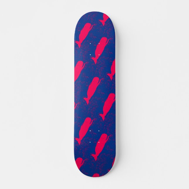 Red Whales on Blue Skateboard (Vorne)