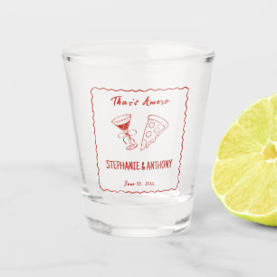Red Whimsical Frame, das ist mehr italienisch Hoch Schnapsglas