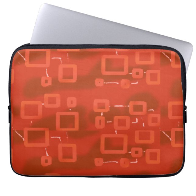 Red Whimsical Geometric Abstract Laptopschutzhülle (Vorderseite)