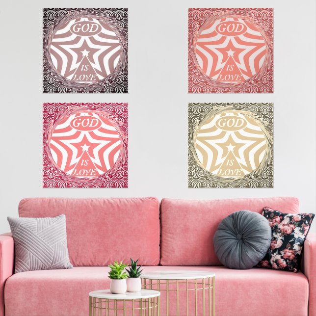 Red Whirl Pattern Poster Print - Intricate Art   Bilderwand Sets (Wohnzimmer)