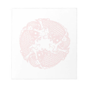 Red Whirling Koi Carp Fish Group Classic SqN Notizblock