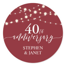 Red & White 40. Wedding Anniversay Celebration