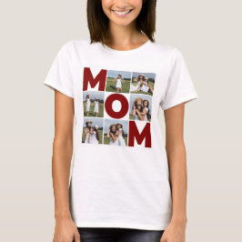 Red & White 6 Foto Collage Mama Frauen T-Shirt