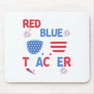 Red White & Blue Teacher Crew 4. Juli Sung Mousepad