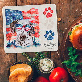 Red White and Blue 4. Juli Funny Dalmatiner Dog Schneidebrett