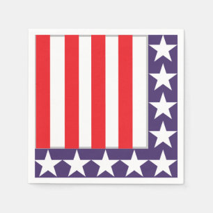 Red White and Blue 4. Juli Party Serviette