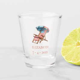 Red White and Blue 4. Juli Strandstuhl Schnapsglas