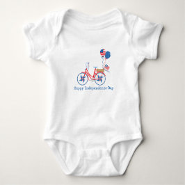 Red White and Blue 4. Juli Whimsical Bicycle Baby Strampler