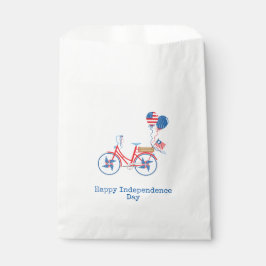 Red White and Blue 4. Juli Whimsical Bicycle Geschenktütchen