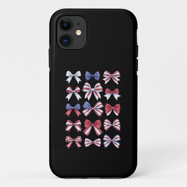 Red White and Blue American Coquette Bows 4. Juli Case-Mate iPhone Hülle (Rückseite)