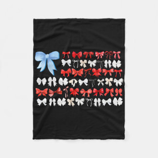 Red White and Blue American Coquette Bows Funny 4t Fleecedecke