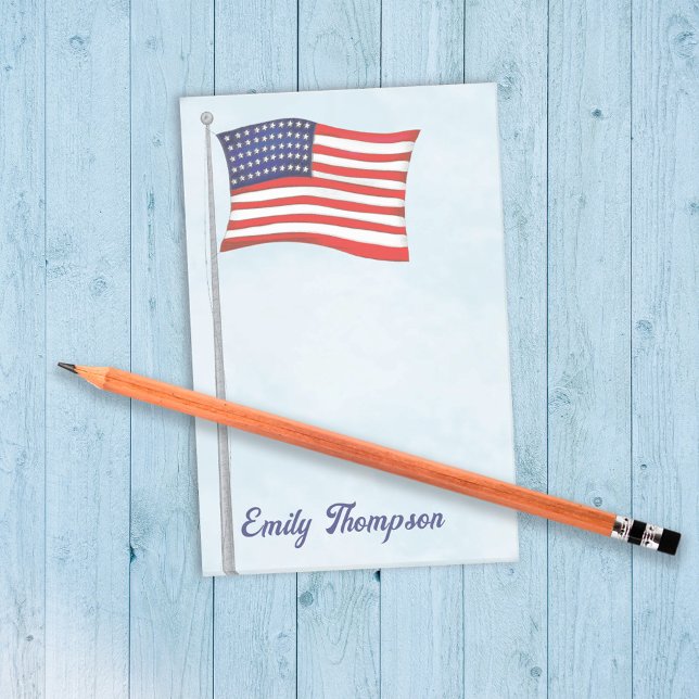 Red White and Blue American Flag Custom Post-it Klebezettel (American flag custom post it notes. )