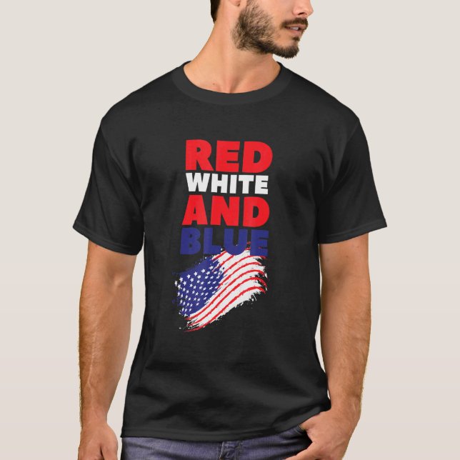 Red White and Blue American Flag USA T-Shirt (Vorderseite)
