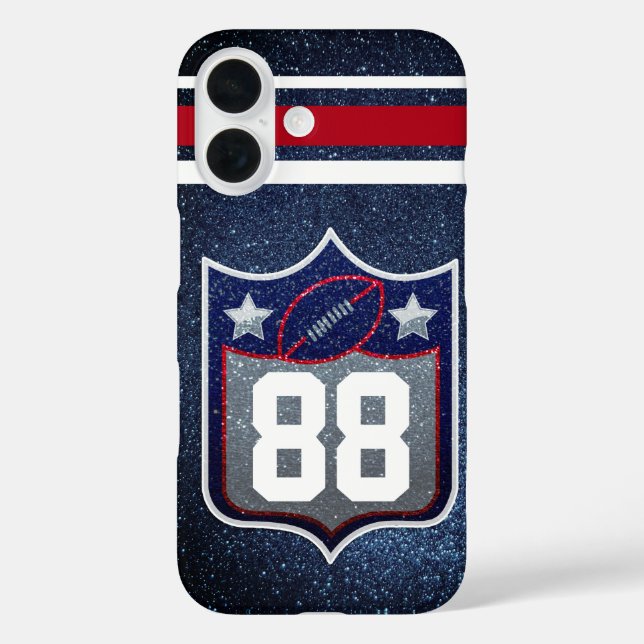 Red White and Blue American Football Team Sports Case-Mate iPhone Hülle (Rückseite)