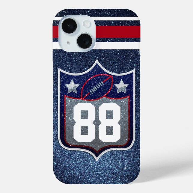 Red White and Blue American Football Team Sports Case-Mate iPhone Hülle (Rückseite)