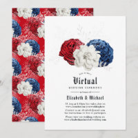 Red White and Blue American Online Virtual Wedding