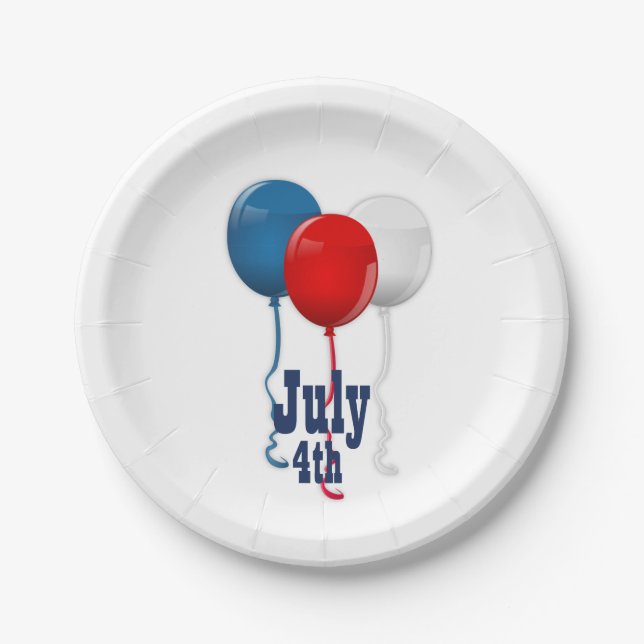 Red White and Blue Balloons, 4. Juli Paper Teller (Vorderseite)
