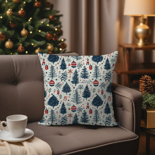 Red White and Blue Christmas Holiday Zuhause Hygge Kissen