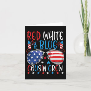 Red White and Blue Cousin Crew 4. Juli Amerika Karte