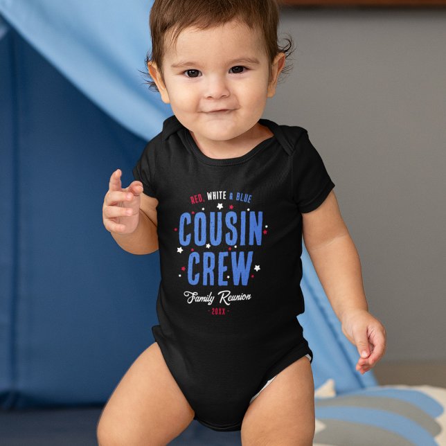 Red White and Blue Cousin Crew 4. Juli Baby Strampler (Von Creator hochgeladen)