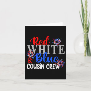 Red White and Blue Cousin Crew 4. Juli Matchin Karte