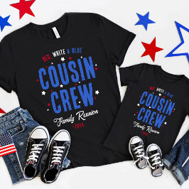 Red White and Blue Cousin Crew 4. Juli T-Shirt