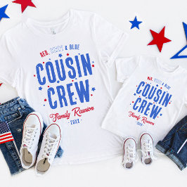 Red White and Blue Cousin Crew 4. Juli T-Shirt