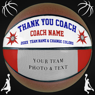 Red White and Blue Custom Basketball Coach Geschen