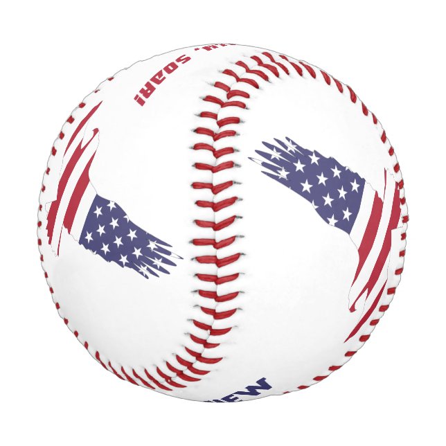 Red White and Blue Eagle Patriotic Custom Baseball (Schrägansicht)