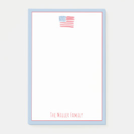 Red, White and Blue Family Notepad Post-it Klebezettel