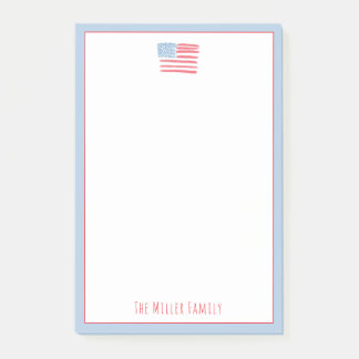 Red, White and Blue Family Notepad Post-it Klebezettel