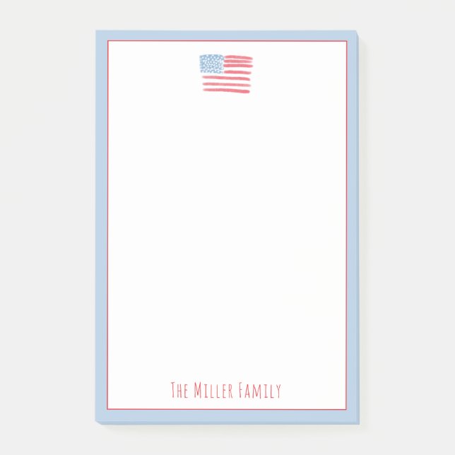 Red, White and Blue Family Notepad Post-it Klebezettel (Vorderseite)