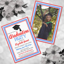 Red White and Blue Foto Graduation Party