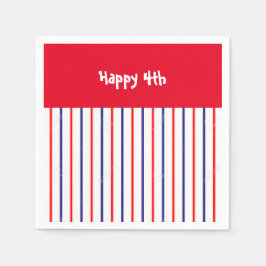 "Red, White and Blue Gappy 4th" Cocktail Napkins Serviette